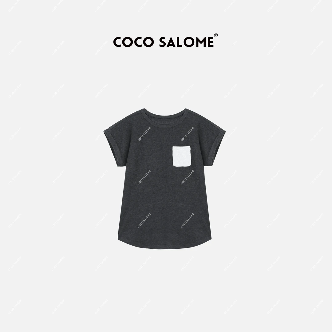 COCO SALOME⑥【心动口袋】莫代尔料独特漂亮百搭短袖T恤女7739