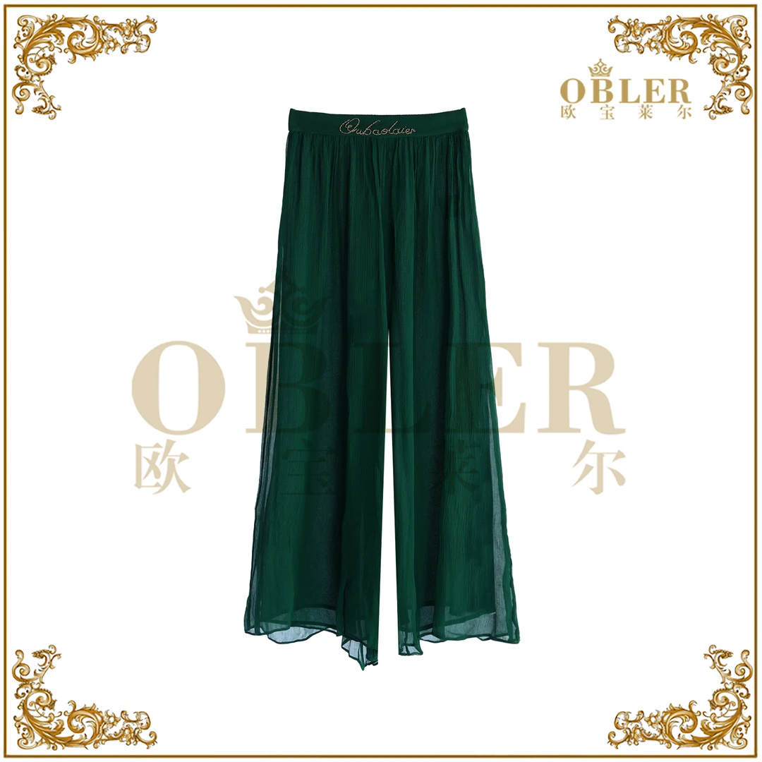 【欧宝莱尔】2025新款气质时尚轻奢女阔腿裤305-25472