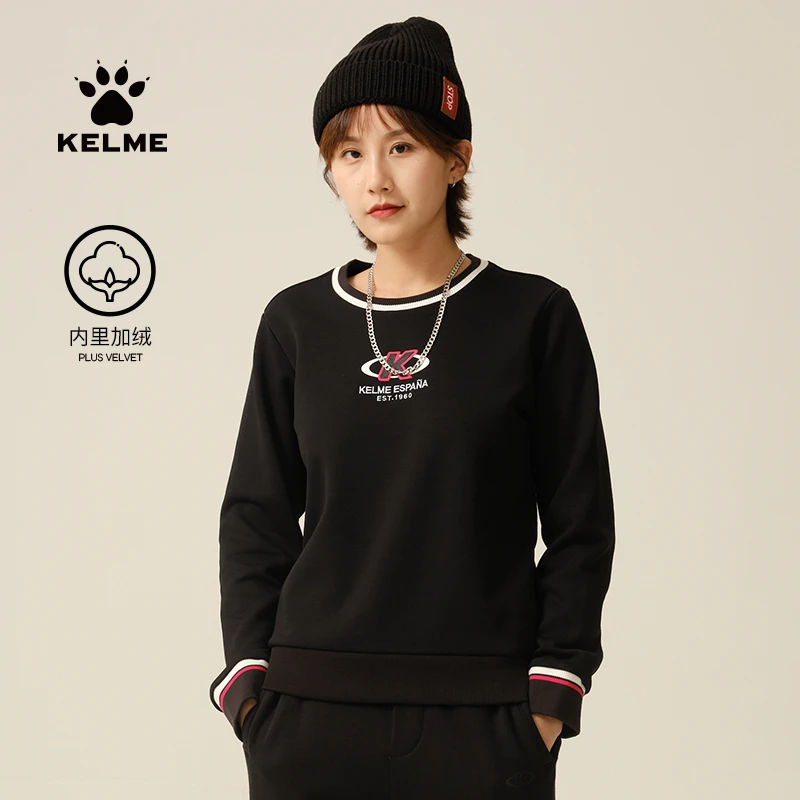 KELME卡尔美精选圆领卫衣女士秋冬套头运动卫衣时尚百搭长袖上衣