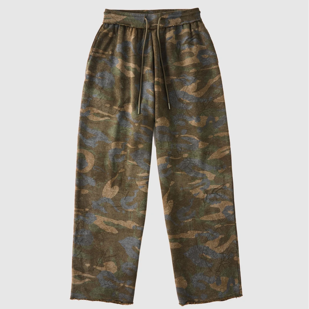 【MEGAN】定制中古针织迷彩懒人宽松版卫裤