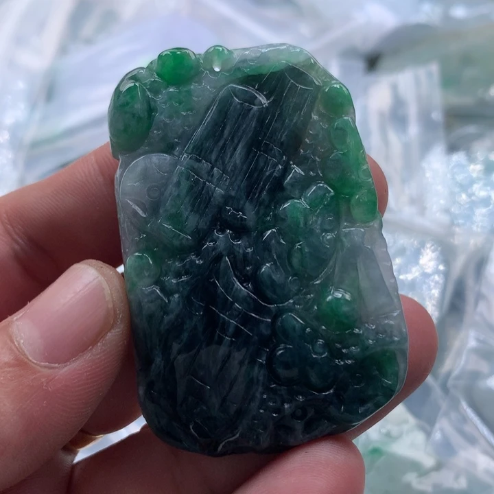 翡翠未镶嵌颈饰保真天然a货翡翠