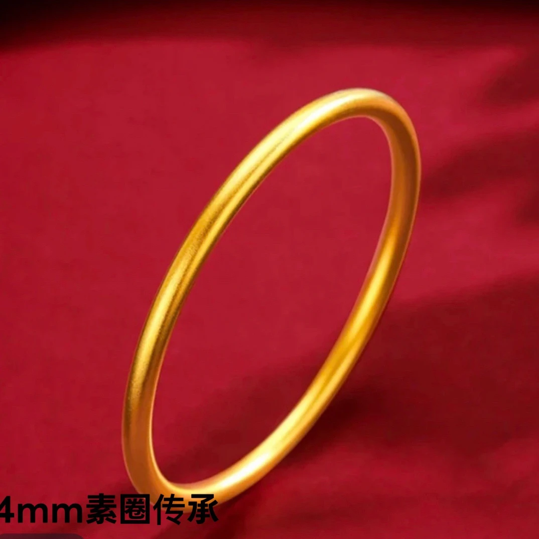 铜合金手镯 4mm素圈莲花传承手镯