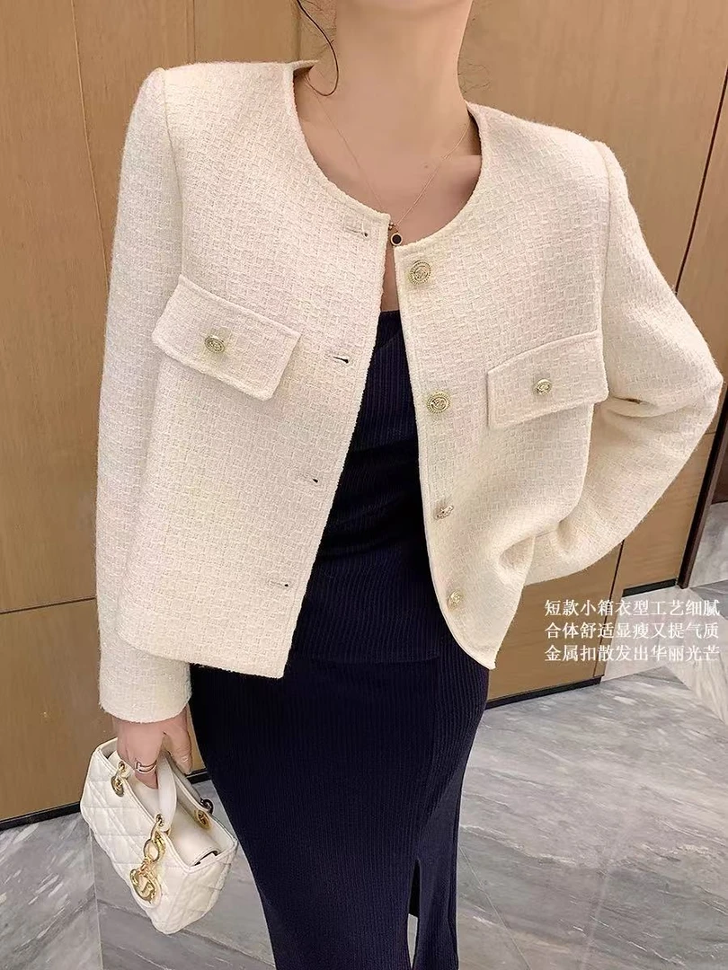 别致小香风加厚外套女装春季2025新款法式短款高级感炸街百搭上衣