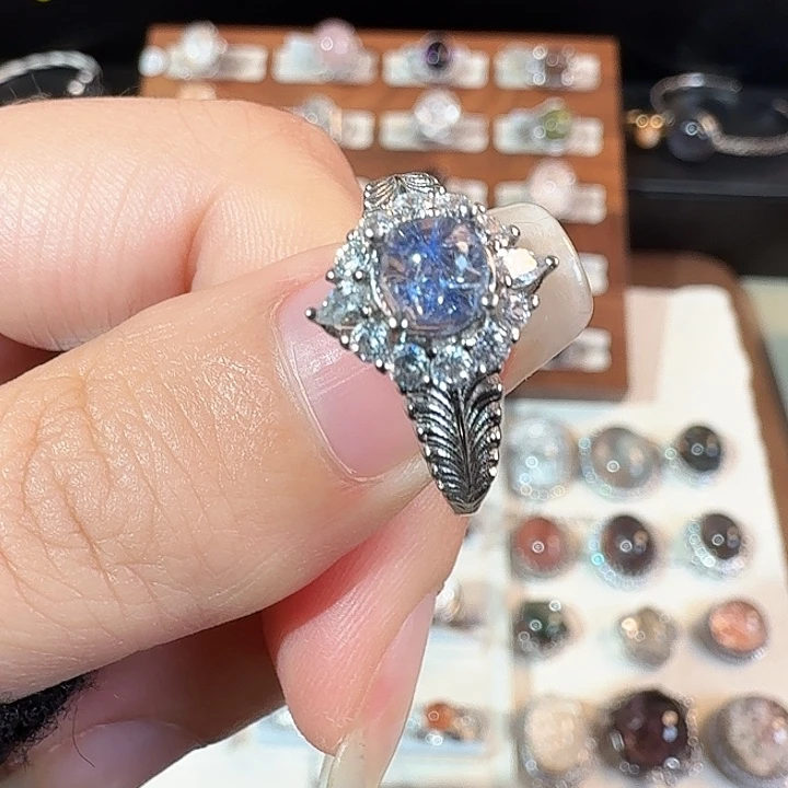 水晶戒指银S925镶嵌