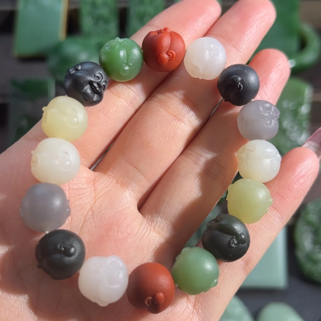 和田玉颈饰未镶嵌多宝佛头卡12