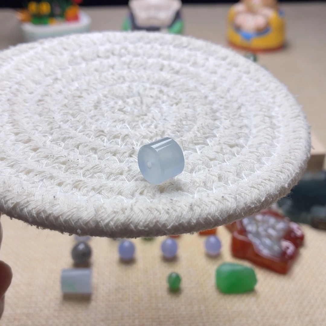 翡翠未镶嵌手链10.2/7.6冰蓝桶珠