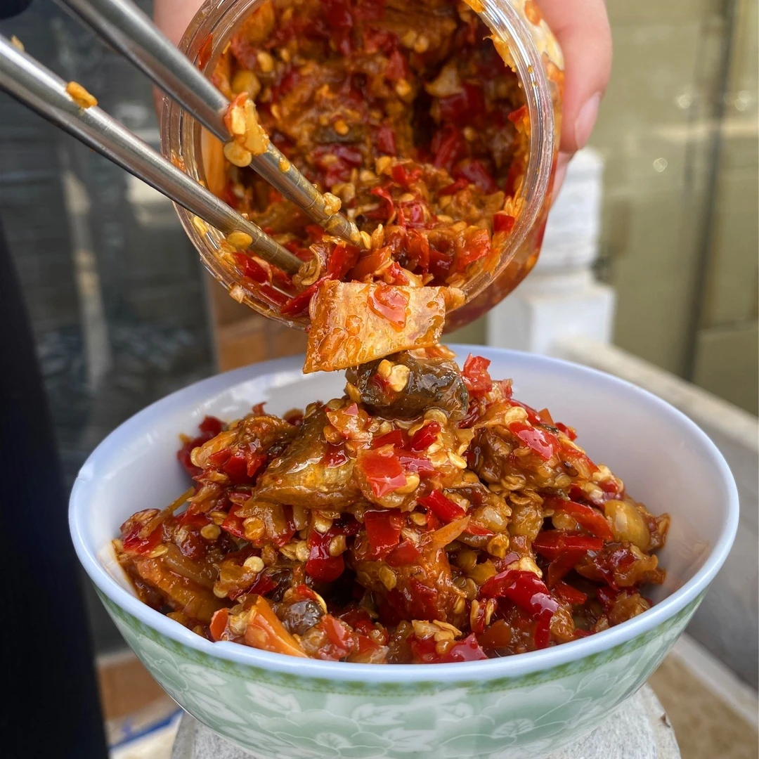 香辣腊鱼丁508g/瓶重辣较咸开胃下饭菜咸菜安徽农家特产开盖即食