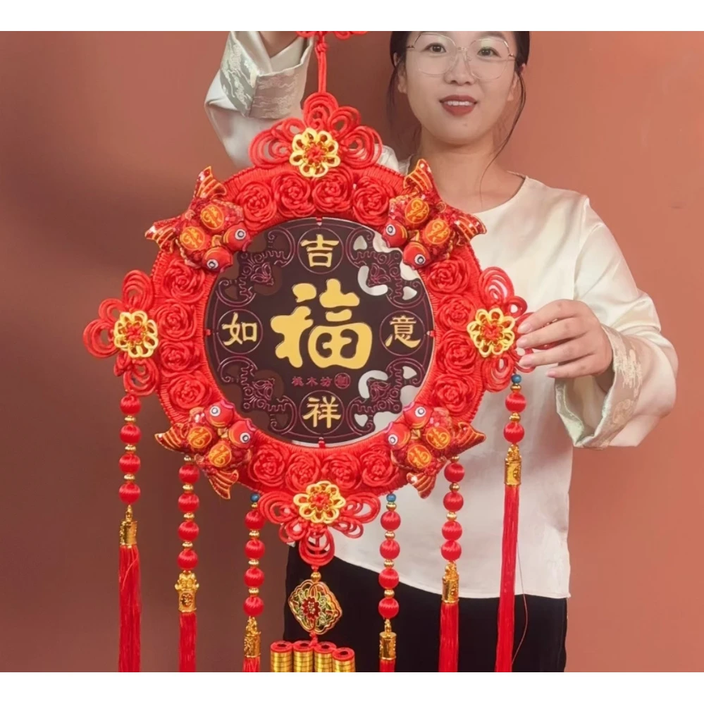 D新款【大号团圆花】新款纯手工编织中国结百搭经典新房搬家饰品