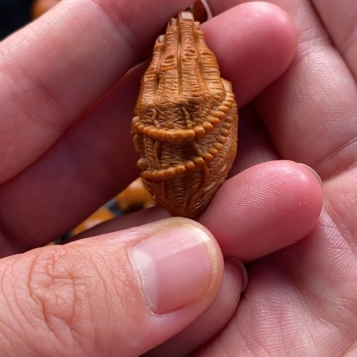 蓝***川手串橄榄核佛手单粒