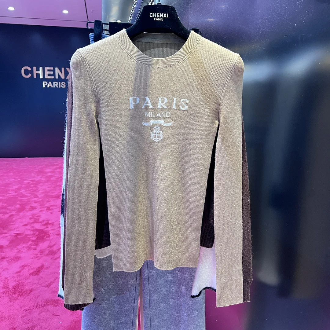 CHENXI长袖袖圆领常规秋冬女士打底衫3276