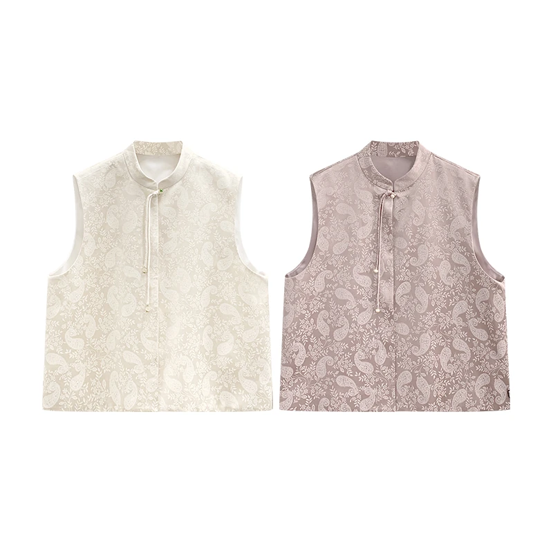 【橙庐】249000原创新中式腰果花高定提花马甲 春秋女款国风马夹