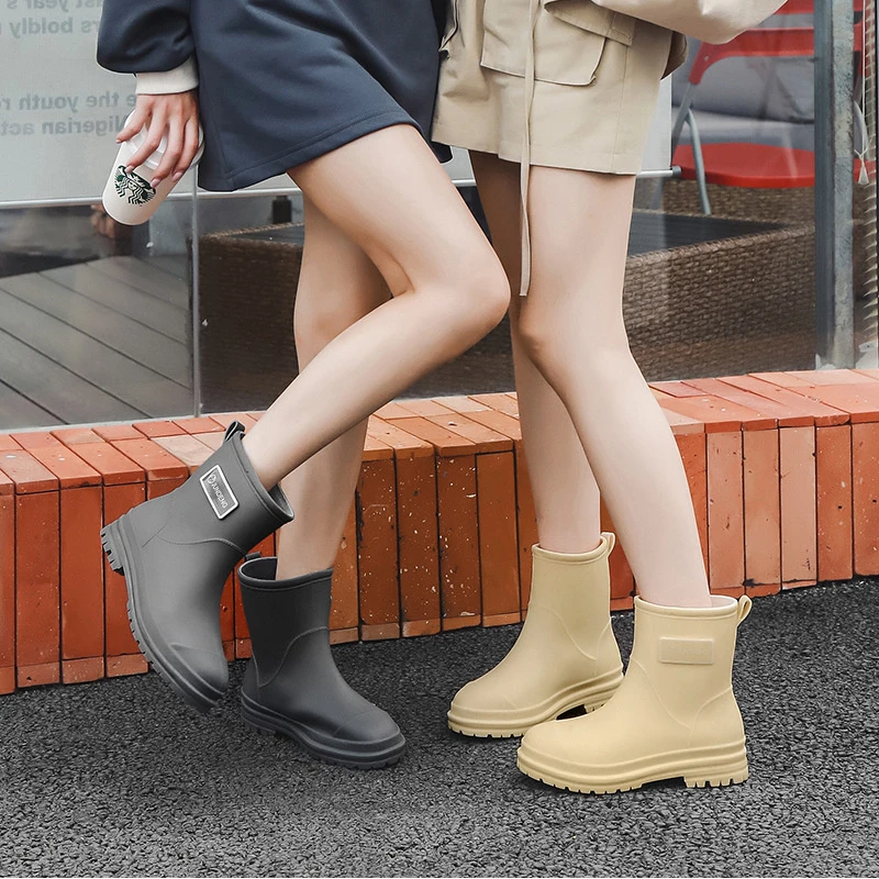 韩版雨鞋女款成人时尚外穿水鞋新款中筒雨靴防水防滑软底厨房胶鞋