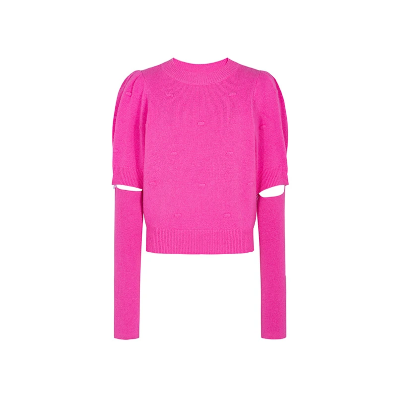 【品牌】商场同款春秋新品绵羊毛可脱卸袖针织衫NDY1A41483