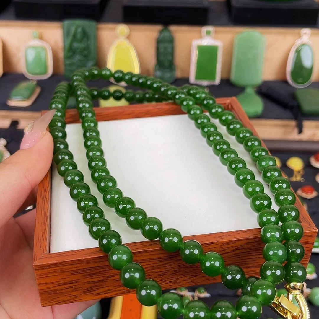 颈饰未镶嵌和田玉·碧玉108