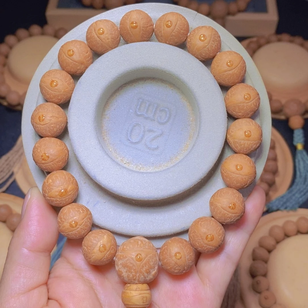 凤眼菩提手串14.5mm新籽 红皮圆桩大眼 手串18颗