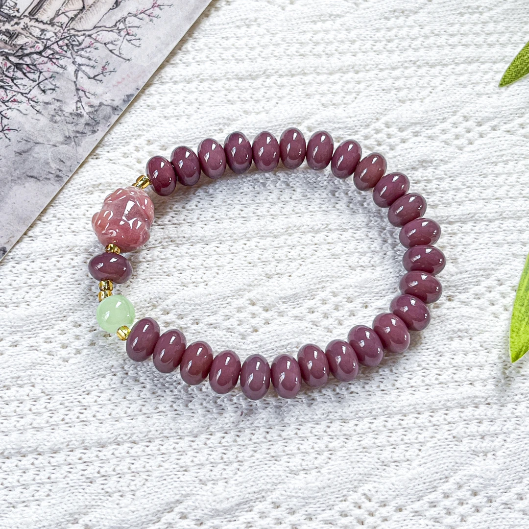 紫葡萄算盘珠以沫手串9*6mmD-A729065