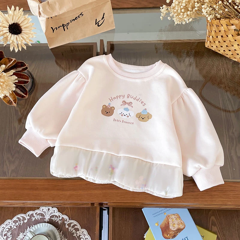 【现货】QY259591秋季新款女童卫衣女宝休闲长袖上衣秋款百搭