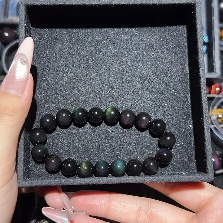 紫***8黑曜岩未镶嵌手链