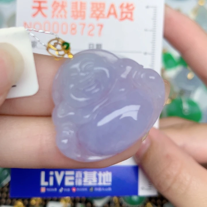 颈饰18K金镶嵌翡翠佛公