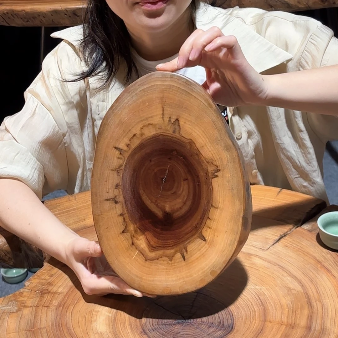 香樟木干泡花瓶果盘茶台摆件