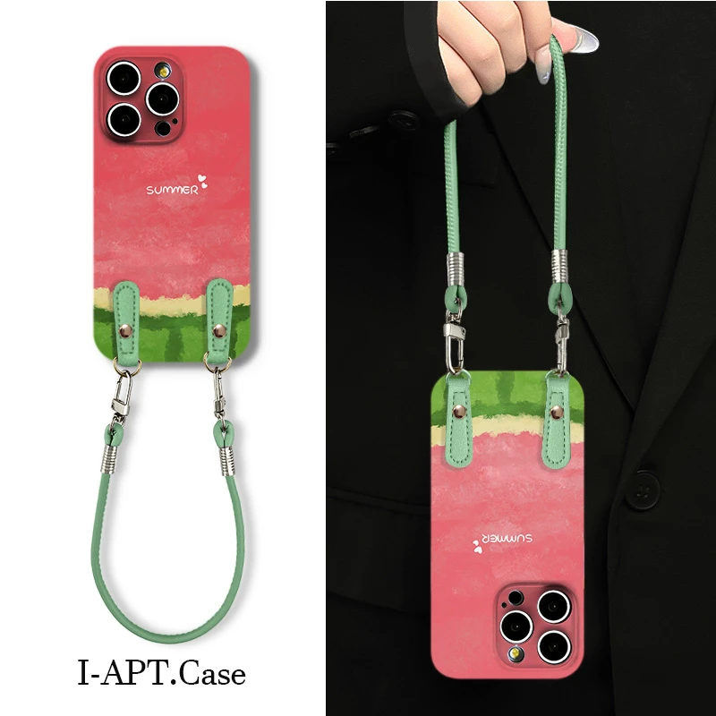 绿红summer西瓜菲林软壳适用iPhone苹果16手机壳华为oppo小米vivo