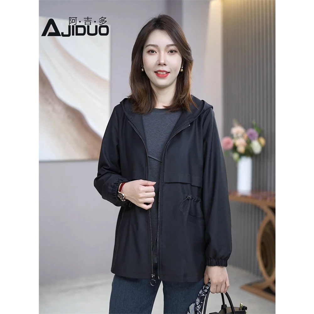 女士时尚百搭宽松风衣短外套2025新款高级收腰显瘦休闲防风外搭