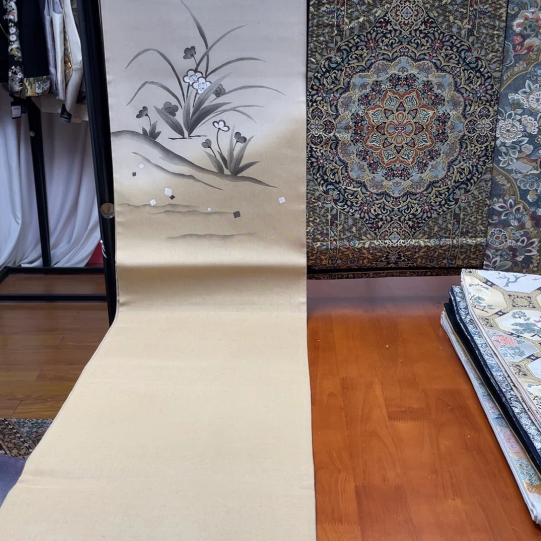 织绣三通手绘小花纹