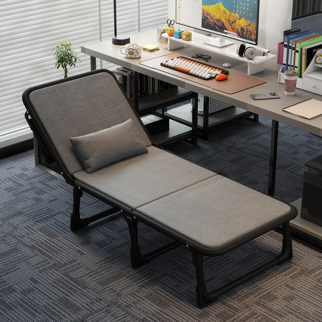 折叠床午休可折叠折叠床办公室午睡椅两用单人床夏季极简家具躺椅