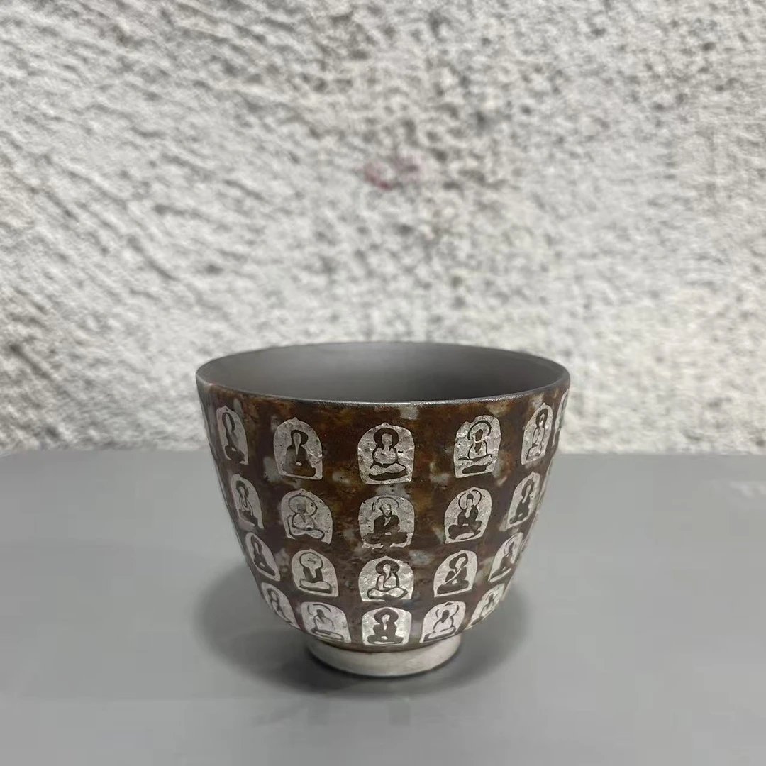 描银万佛主人杯-100ML-AA891