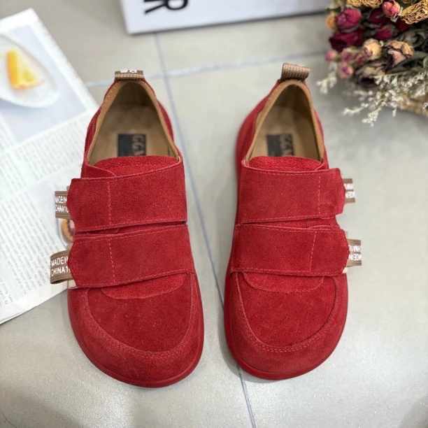 韩版春季新款时尚百搭简约舒适透气磨砂皮魔术贴软底低帮勃肯鞋