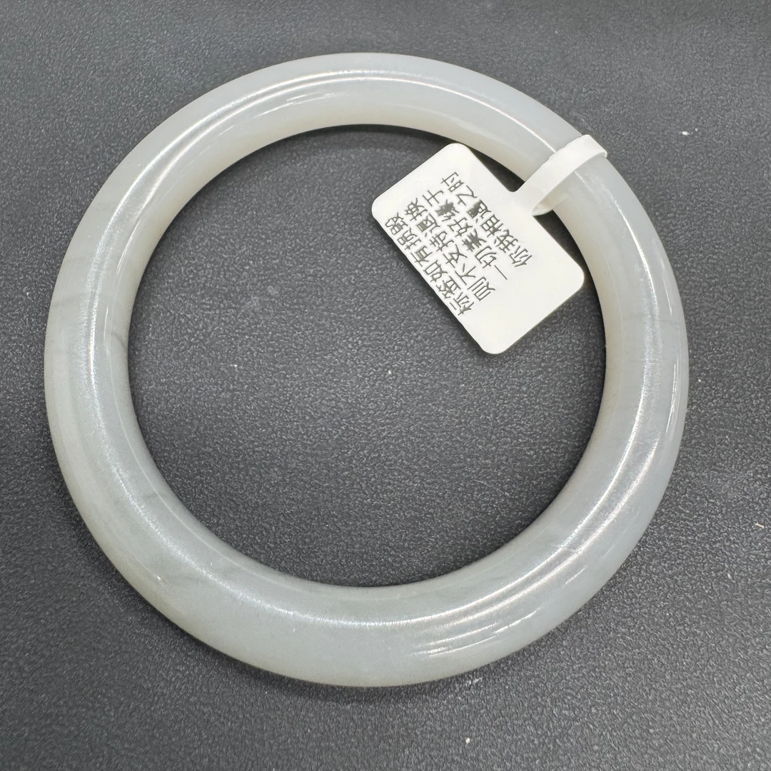 1082-和田玉青海料烟紫圆手镯56.5圈口（定制款不退换）