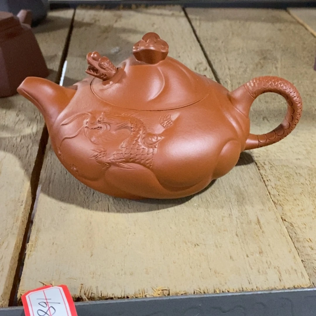 紫砂茶壶白14 鱼化龙