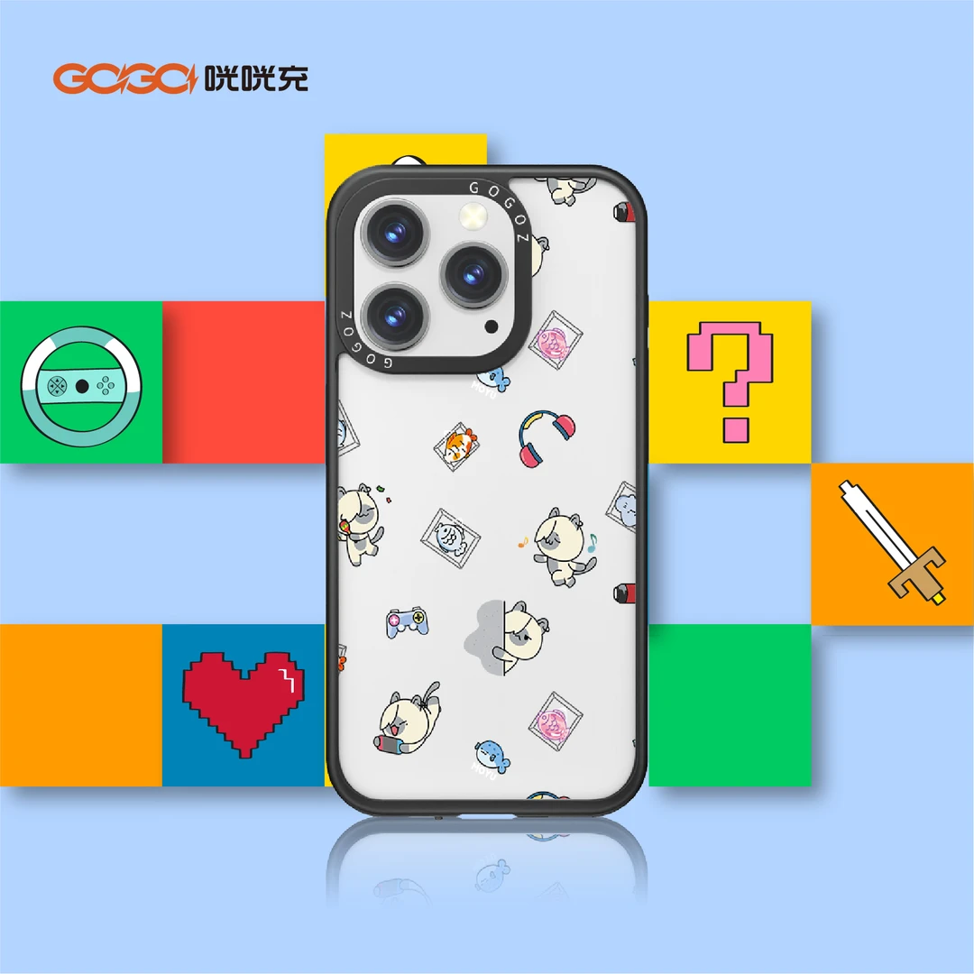 咣咣充×Animo 小鱼魔芋猫 咣咣充发电手机壳 适用于苹果14/15/16