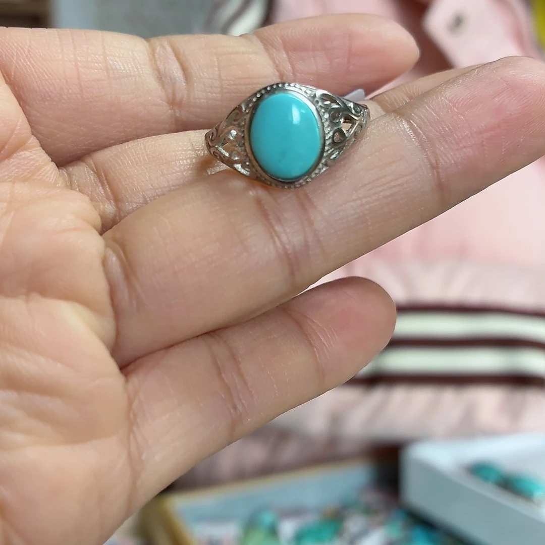 银S925镶嵌绿松石珠宝奇石