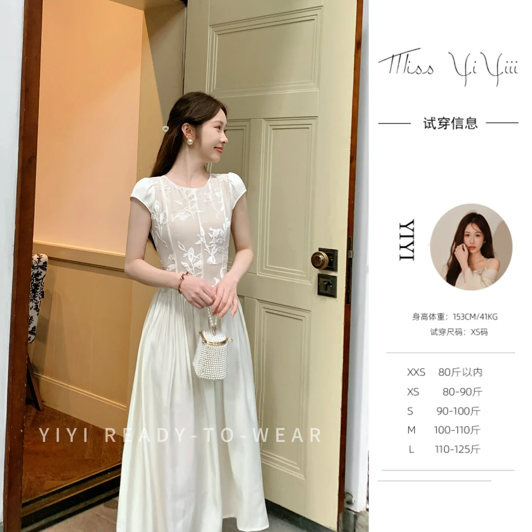 【白茶清欢】<YiYiii>小个子显瘦两穿连衣裙圆领优雅时尚裙子