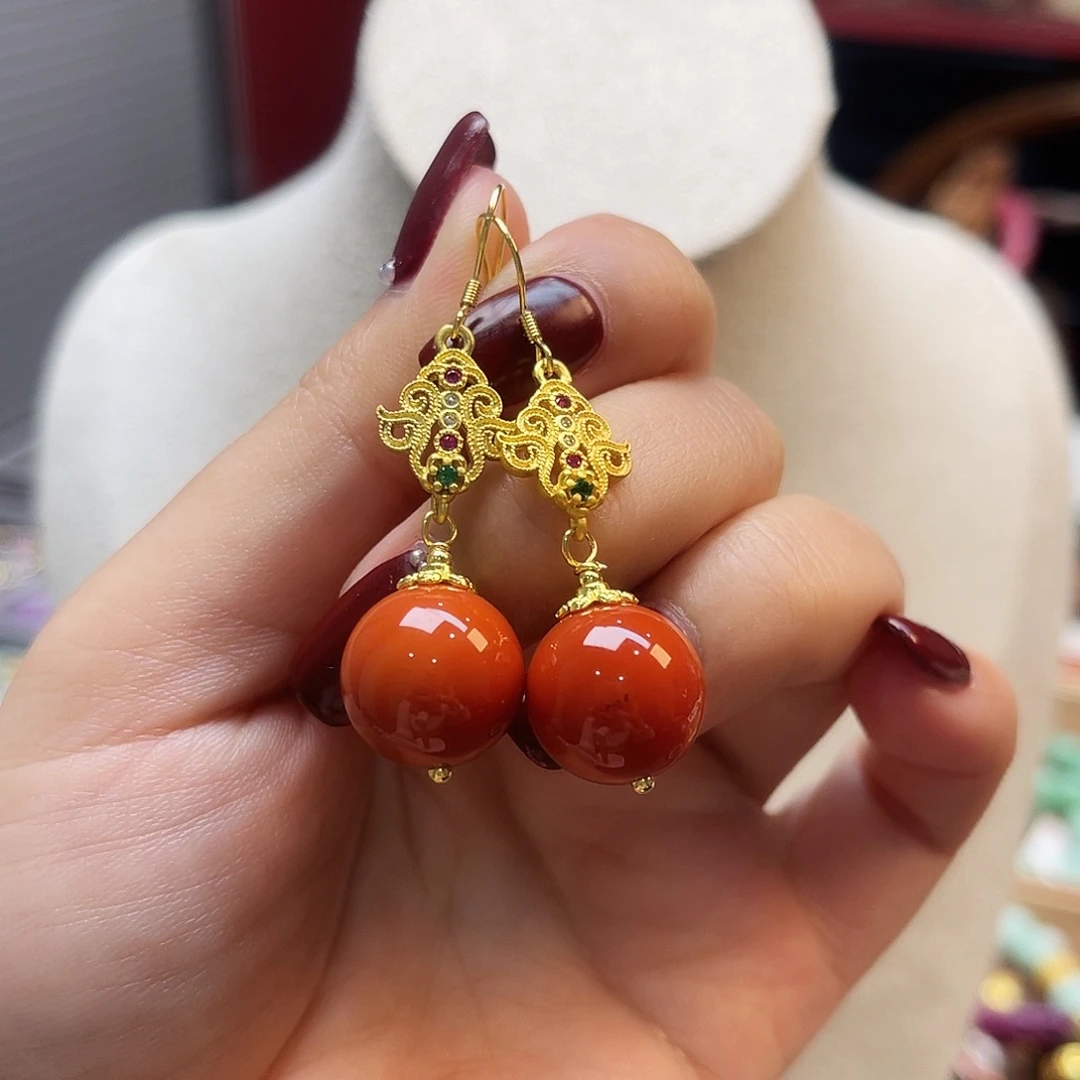 翡翠未镶嵌耳饰炸