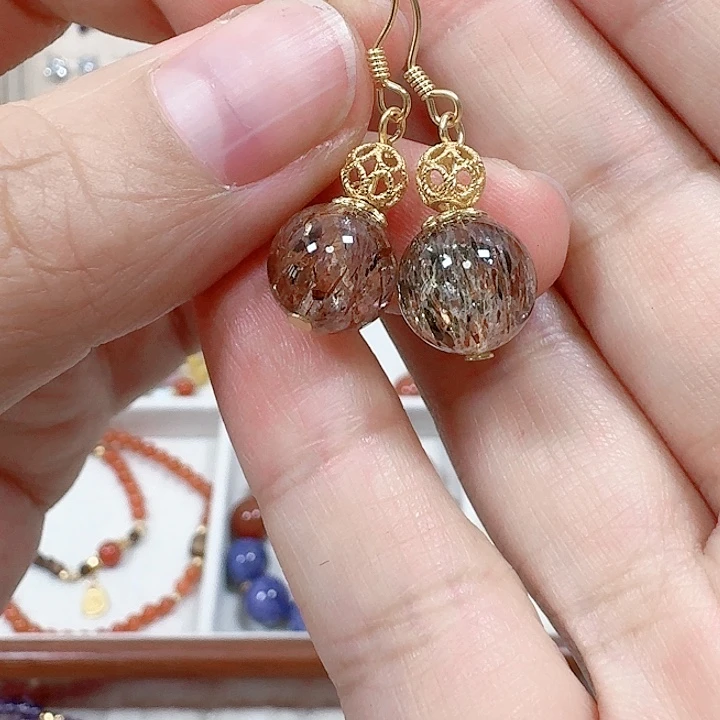 水晶耳饰银S925镶嵌耳钉