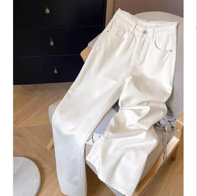 A688韩版秋季牛仔裤夏季千金风休闲裤直筒裤高腰春秋薄款