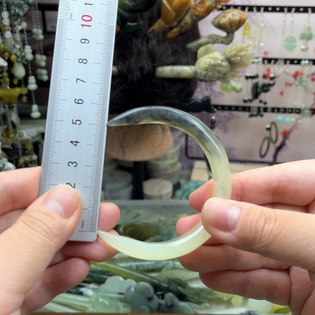 岫玉未镶嵌发饰玄月簪