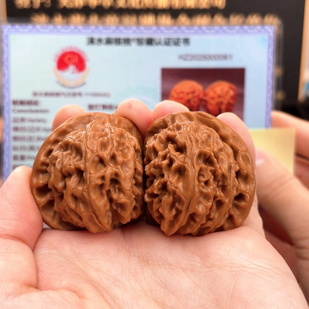 把件文玩核桃宫灯半壁异形红油皮40尺全品40S1