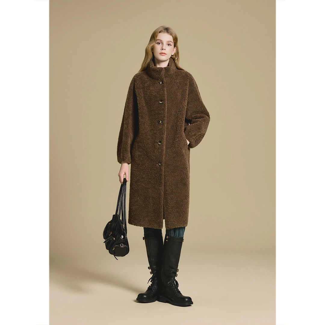 PSALTER诗篇 2025冬季新款时尚保暖轻奢绵羊毛毛呢外套6C65580143