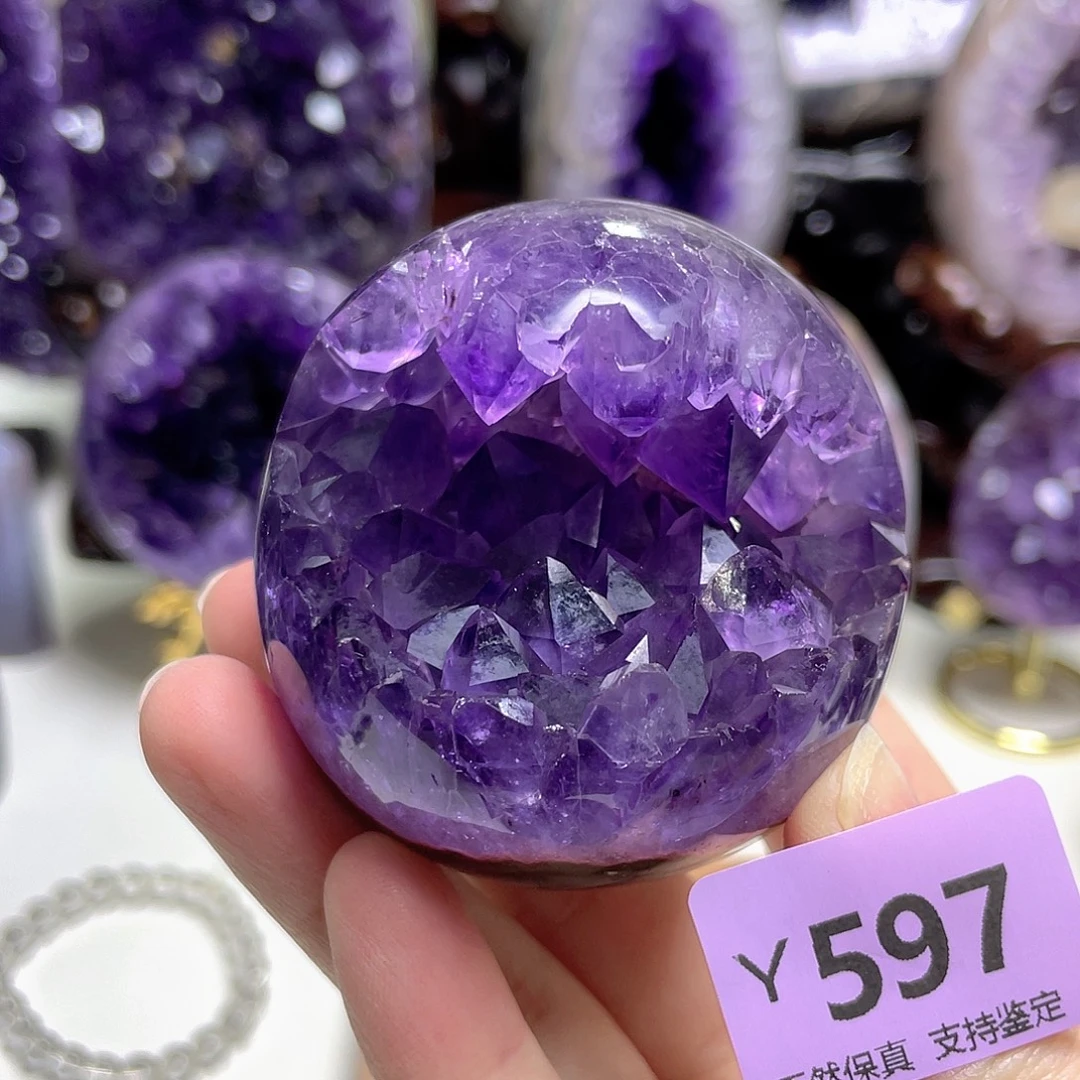 未镶嵌紫晶摆件开口笑