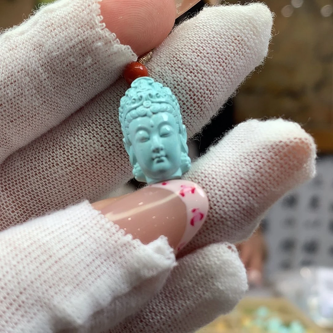 绿松石未镶嵌挂件