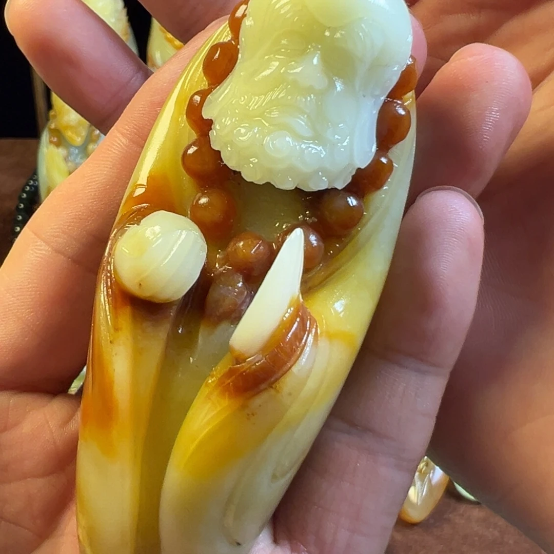 未镶嵌岫玉手把件天然岫玉