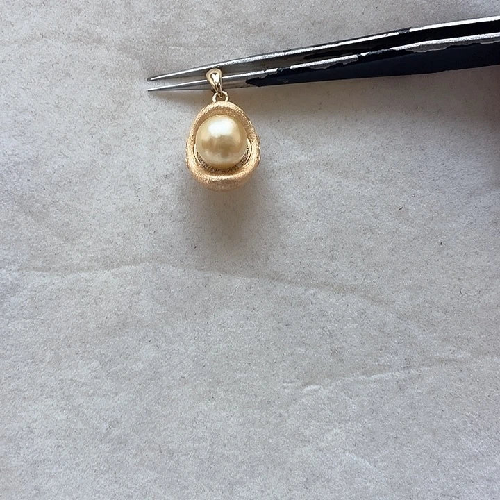 海水珍珠银S925镶嵌吊坠(不含链)