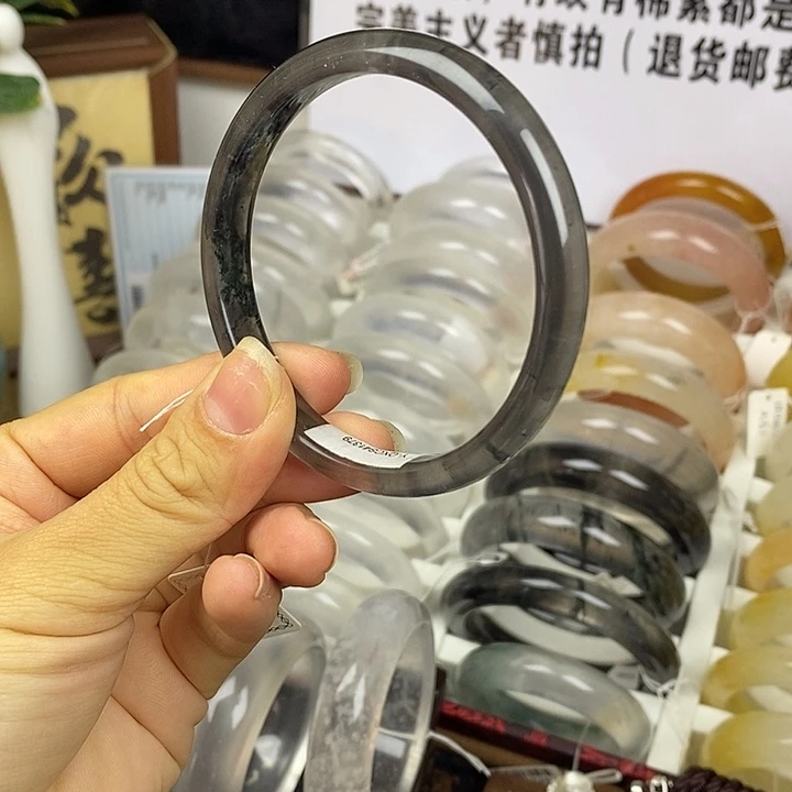 石英质玉未镶嵌手镯59.6乌鸡叮当镯1379