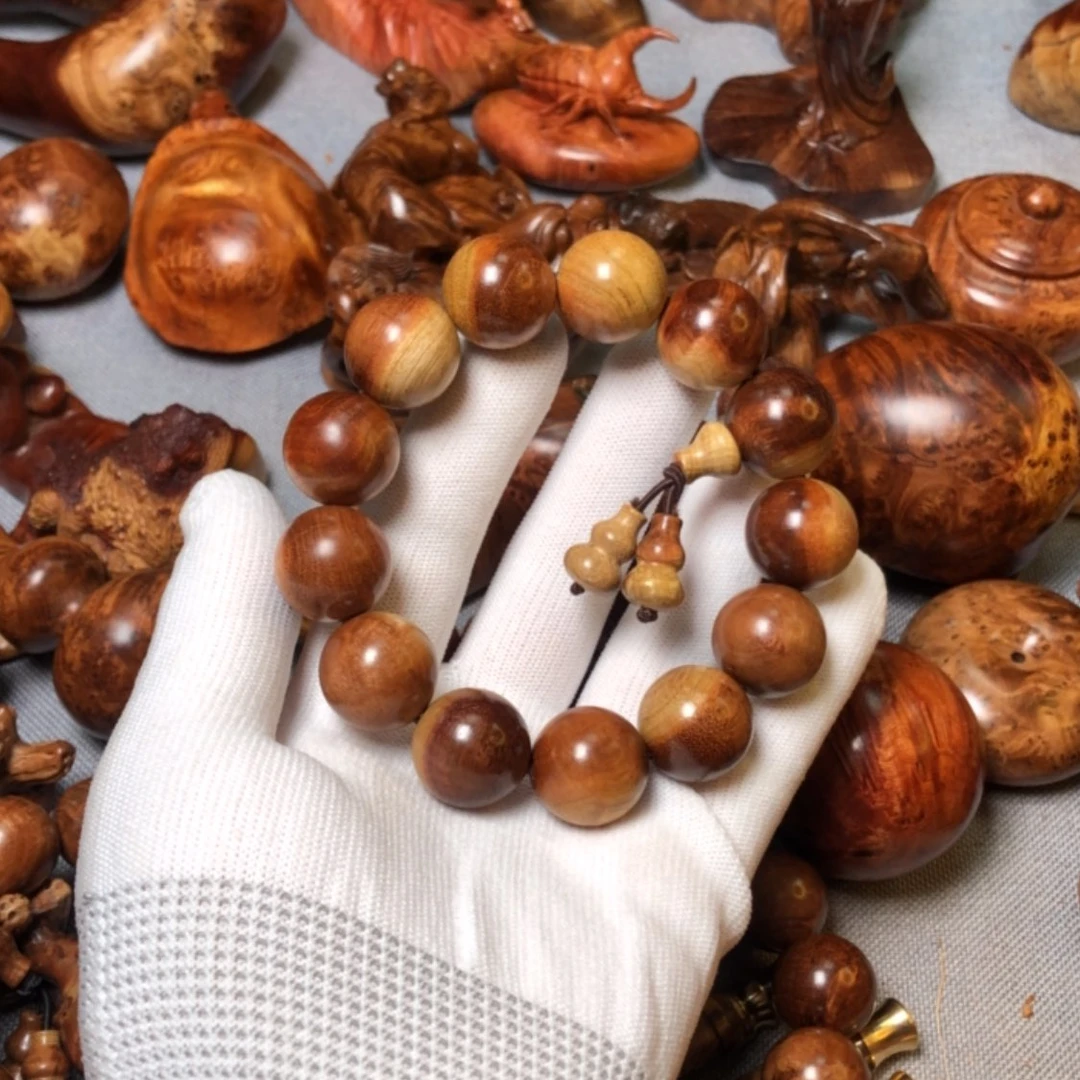 【闪购商品】木麻梨疙瘩火琉璃手把件