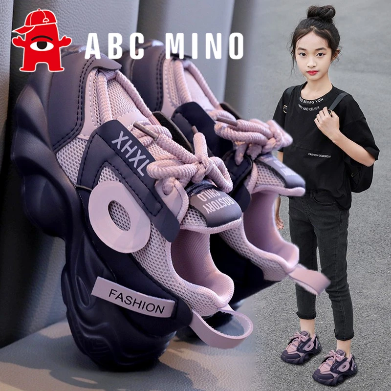 ABC MINO女童鞋2025新款秋季儿童运动鞋女孩休闲软底老爹鞋中大童