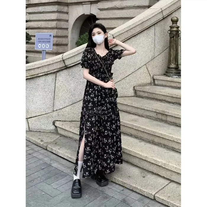 8179夏季新款时尚气质显瘦收腰波点连衣裙