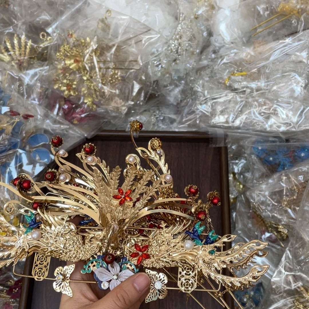 混合材质新娘头饰默认微瑕不退换